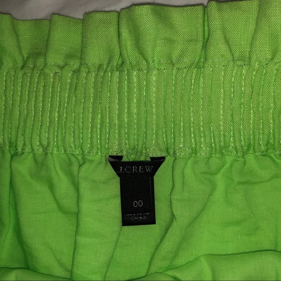 J. Crew Bright Green City Mini Linen Skirt - Picture 3 of 4
